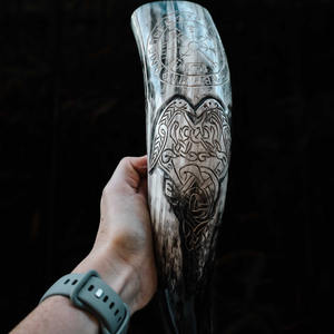 Auténtico Cuerno Vikingo para Beber, Estilo Animal, Ecológico, Hecho a Mano en India, con Soporte, a Precio Económico - Product Image 4