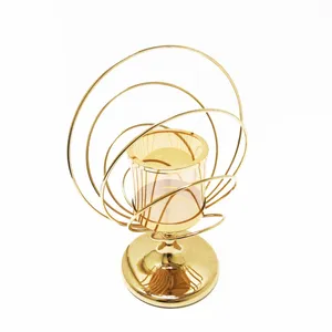 Support à bougies en fer forgé fait main de haute qualité pour centre de table d'hôtel, restaurant et décoration hôtelière, fourni par Zahid - Product Image 3