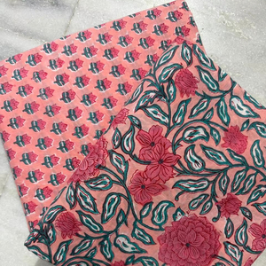 Tela estampada a mano de Jaipur Sanaganeri, tela india estampada a mano para vestidos, proveedor de tela al por mayor, pedido al por mayor - Product Image 1