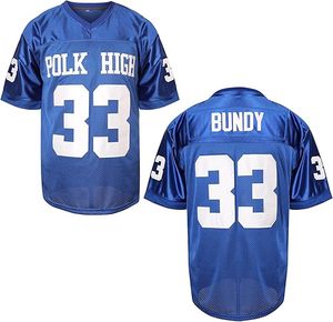 Camiseta de Fútbol Americano Polk Azul 33 Bundy, Ropa Deportiva Personalizada, Estilo Hip Hop, Tallas S-3XL - Product Image 1