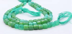 Cuentas facetadas de crisoprasa calcedonia natural AAA en forma de cubo, 6-7 mm, color verde degradado, en forma de caja cuadrada, para joyería. - Product Image 4