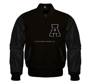 Veste brodée OEM en chenille avec logo personnalisé Veste Letterman Manteau de baseball Streetwear en cuir Varsity Bomber Jacket - Product Image 4