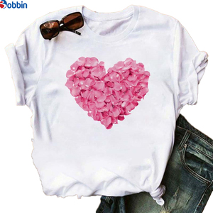 Camisetas de Verano Holgadas para Mujer con Logotipo Personalizado, Diseño de Mariposa, Mangas Cortas, Camisetas de Diseñador para el Día de San Valentín para Chicas - Product Image 2
