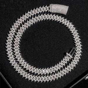 Cadena de Lujo Personalizable de Plata 925 Bañada en Rodio, Estilo Hip Hop Cubano, con Moissanita VVS Iced Out, para Rapper, Uso Diario, Regalo - Product Image 1