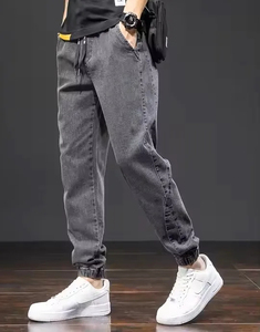 กางเกงยีนส์เอวยางยืดน้ำหนักเบาสำหรับผู้ชาย, กางเกงยีนส์เอวยางยืดคุณภาพสูงระบายอากาศได้ป้องกันการยับย่นมีสไตล์ - Product Image 4