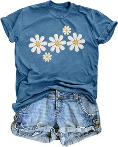 Camiseta con Estampado Personalizado para Mujer, Camiseta Gráfica de Moda, Top Informal de Algodón Suave, Manga Corta, Atuendo Elegante para Mujer, Ligero, Verano - Product Image 2