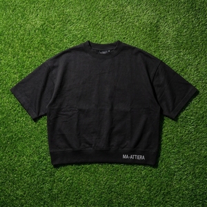 Camiseta de hombre negra oversize con cuello redondo, manga corta, corte relajado, dobladillo acanalado, estilo casual urbano - Product Image 6