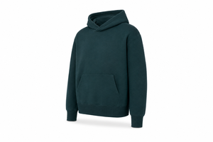 Sweat à capuche sans cordon bleu marine épais pour homme, 100 % coton molletonné, poche kangourou, respirant, hiver, uni, vente en gros - Product Image 3