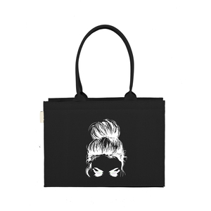 Promotion d'usine : Sac fourre-tout en toile de coton noir vierge personnalisable avec support pour logo sur mesure - Product Image 1