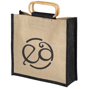Bolsa de mano de yute reutilizable de gran oferta, bolsa de compras con diseño de letras y logotipo personalizado para regalo y promoción exportada a EE. UU. - Product Image 5
