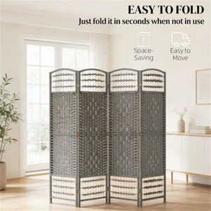 Dark Gray Privacy <b>Screen</b> 3-PANEL <b>Bedroom</b> Partition Board <b>Screen</b> & Room Divider Product Category - Product Image 4