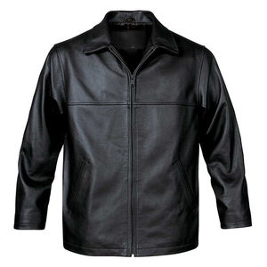 Chaquetas de Cuero para Hombre en Color Negro Liso, las Más Demandadas, Precios Más Bajos, Chaquetas y Abrigos de Moda para Exteriores - Product Image 1