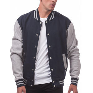 ผู้ผลิตและจำหน่ายเสื้อแจ็คเก็ต Letterman แบบสั่งทำพิเศษ ติดกระดุมแป๊ก สำหรับผู้ชาย ทำจากผ้าขนสัตว์ แฟชั่นสไตล์ Varsity - Product Image 5