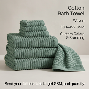 Serviette de bain en coton, microfibre tissée, texture côtelée, 300 à 499 GSM, couleurs personnalisées, étiquette privée, vente en gros - Product Image 6