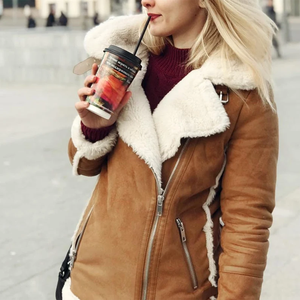 Dernières tendances en matière de vestes en cuir surdimensionnées pour femmes, manteau en cuir de couleur marron, vestes en PU pour femmes - Product Image 3