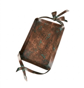 Bandeja de Servir Vintage de Metal Negro con Asas de Madera de Mango, Rectangular, Decorativa, para Té y Café, para el Hogar y la Cocina - Product Image 3