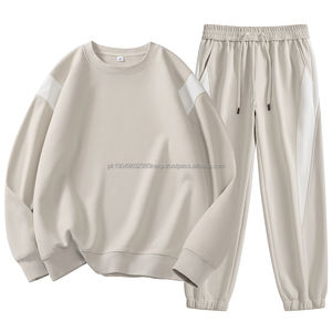 เสื้อฮู้ดดี้คู่รักพิมพ์ลายสีพื้น คอกลม ทรงหลวม น้ำหนักมาก สั่งทำโลโก้ได้ สำหรับผู้ชายและผู้หญิง - Product Image 2