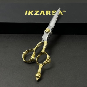 Ciseaux de coiffure professionnels 440c Dragon pour droitiers, ciseaux de barbier en acier inoxydable japonais de haute qualité, légers et sûrs - Product Image 6