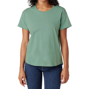 Camiseta Deportiva de Verano Ligera de Secado Rápido para Mujer, Cuello Redondo, con Apliques, Tela de Algodón/Bambú, Manga Corta, Personalizable - Product Image 6