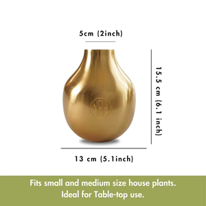 Modern Polished Brass Metal Flower <b>Vase</b> Golden Teardrop Bud Tabletop Floral Pot Luxury Minimalist Decor Centerpiece Planter - Product Image 4