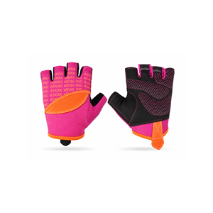 Guantes Deportivos de Medio Dedo, Color Rosa Naranja, Transpirables, de Poliéster, para Levantamiento de Pesas, Entrenamiento en Gimnasio, con Protección Antideslizante para la Palma - Product Image 1