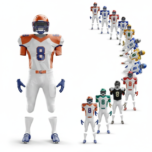Quick Dry Sportswear Short Sleeve American Football Uniform Jersey Pants <b>Set</b> Athletic For Outdoor Apparel Match Youth Adult Kit - Product Image 1