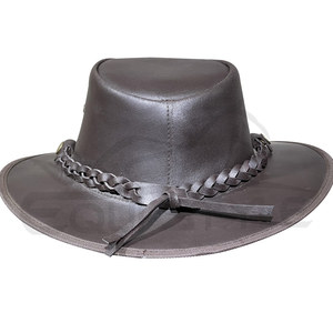 Sombrero de Vaquero Australiano Marrón Resistente al Agua, Estilo Occidental, Banda Trenzada, Logotipo Personalizado, Sombreros de Cuero para Hombre al por Mayor - Product Image 3