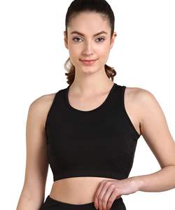 Soutien-gorge de sport pour femme en polyester et élasthanne, séchage rapide, taille standard, idéal pour le fitness - Product Image 1