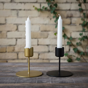 Juego de Portavelas Metálicos Modernos con Base Triangular, Candelabros Geométricos en Dorado y Negro para Decoración de Mesa, Venta al Por Mayor B2B - Product Image 6