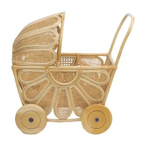 Poussette de poupée vintage en rotin, poussette de poupée en osier, poussette de poupée de luxe, poussette pour poupée Reborn, vente en gros - Product Image 2