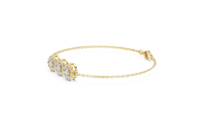 <b>Gold</b> Plated Round Lab-Grown Diamond Luxury Wedding Gift <b>Bracelet</b> for Women - Product Image 6