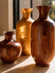 Vase décoratif en bois de manguier au design élégant, modèles personnalisés, vase rond pour fleurs, à prix compétitif pour les vendeurs en ligne - Product Image 6