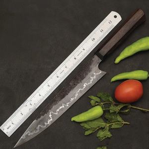 Cuchillo de Chef de Acero al Carbono de 13 Pulgadas Hecho a Mano por Ahmad Fabric con Funda de Cuero y Mango Elegante Personalizable - Product Image 3