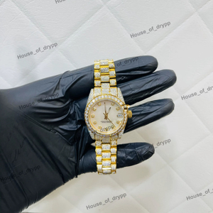 VVS นาฬิกาเพชรสำหรับปลูกในแล็บทำจากสแตนเลสนาฬิกาฮิปฮอปประดับหน้าอกวิบวับเหมาะสำหรับใส่ได้ทั้งชายและหญิง - Product Image 1