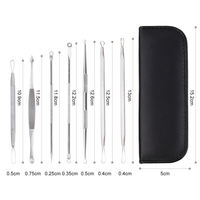 Kit d'outils pour éliminer les points noirs en acier inoxydable 7 pièces avec sac en PU