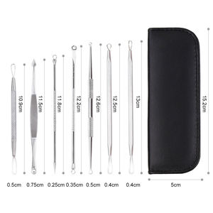 Kit de 7 Herramientas de Acero Inoxidable para Eliminar Puntos Negros y Acné Facial con Bolsa de PU - Product Image 5