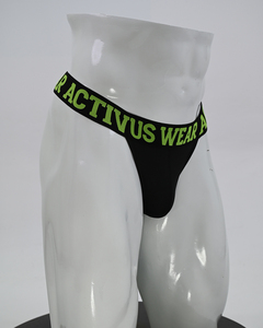 Sous-vêtements string noirs pour hommes, sexy, taille basse, avec ceinture sport - Product Image 2