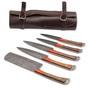 Juego de Cuchillos de Chef de Acero de Damasco Hechos a Mano con Funda de Cuero, Juego de Cuchillos de Cocina Profesionales para Chefs y Entusiastas de la Cocina - Product Image 5