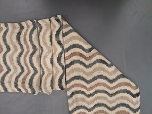 Hot Sale Premium Chevron Zig-Zag Crochet Knit <b>Fabric</b> by the Yard - Black, Deep Brown, Heather Grey, and Cream Material - Product Image 2