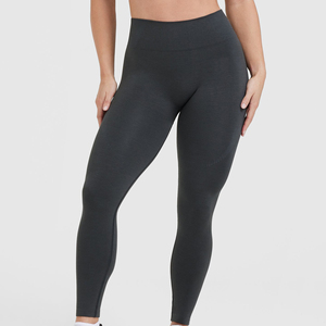 New Trend Custom Blank Solid High Waist Full Length <b>Leggings</b> Sports Tights <b>Pockets</b> Women Yoga Pants - Product Image 1