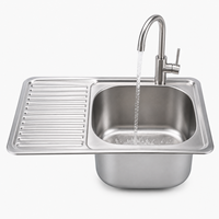 TADT Vietnam Fabricante Mayorista Fregadero de Cocina de Acero Inoxidable de un Solo Tazón de Primera Calidad, Montaje Superior, Empotrable, Acabado Satinado, Moderno, 2 Años de Garantía