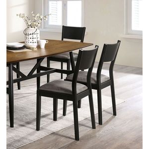 Set di Sedie da Pranzo Eleganti in Stile Mid-Century Modern, Sedie Laterali in Ecopelle Nera e Grigia per Cucina e Sala da Pranzo - Product Image 3