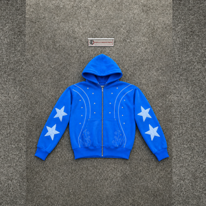 PREMIUM BLUE STREETWEAR OVERSIZED ZIP UP HOODIE STYLISH MODERN GRAPHIC HOODIE LUXURY STREET SOFT WINTER HOODIE OVERSIZED FASHION - Product Image 5