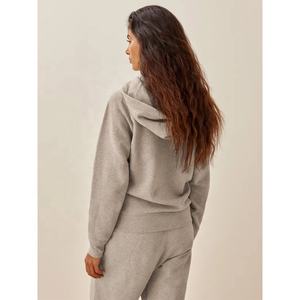 Conjunto Deportivo de Otoño Invierno Y2k para Mujer, Conjunto de Sudadera Corta con Capucha de Manga Larga y Pantalones Deportivos de Felpa de Algodón - Product Image 3