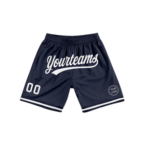 Shorts de basketball athlétiques unisexes en maille blanche avec logo personnalisé, poches vintage, en polyester, respirants et tendance - Product Image 6