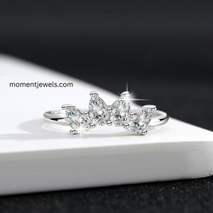 waterproof non tarnish 925 sterling <b>silver</b> <b>crown</b> ring unisex zircon simple minimalist jewelry gift for wedding birthday daily we - Product Image 1
