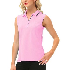 Camiseta de Golf para Mujer, Polo, Camiseta sin Mangas, para Entrenamiento, Verano, Secado Rápido, Cuello en V, Deportiva - Product Image 1