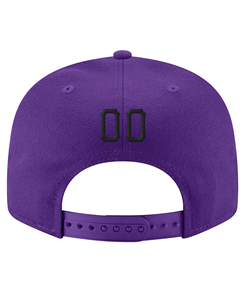 Lightweight <b>Purple</b> 6-Panel Customized Baseball Cap With Black T Logo Embroidered Front Panel Unisex Fitted <b>Hat</b> Casual Style - Product Image 5