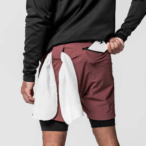 Pantalones Cortos Deportivos 2 en 1 para Hombre, con Logotipo Personalizado OEM, de Secado Rápido, Antiarrugas, con Forro de Compresión, Cintura Elástica, para Entrenamiento al Aire Libre - Product Image 5