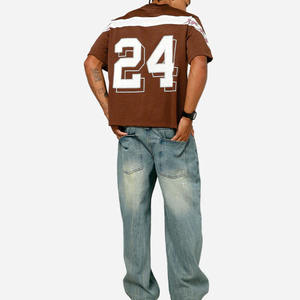 Camiseta de Fútbol Americano Personalizada para Hombre, Talla Grande, Transpirable, Manga Corta, con Número Estampado, Estilo Urbano, Marca Privada, Venta al Por Mayor, OEM - Product Image 5